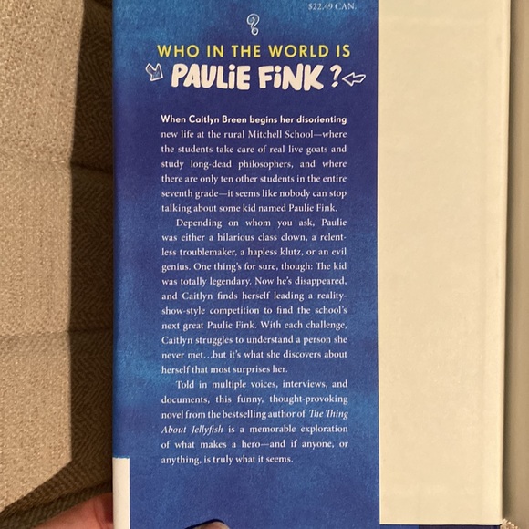 Youth Book: The Next Great Paulie Fink by Ali Benjamin. New Hardcover book. - Picture 3 of 5